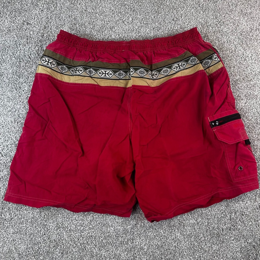Speedo Swim Trunks Mens XL Cargo Pocket Tribal Waist Board Southwest VTG READ - Picture 2 of 10